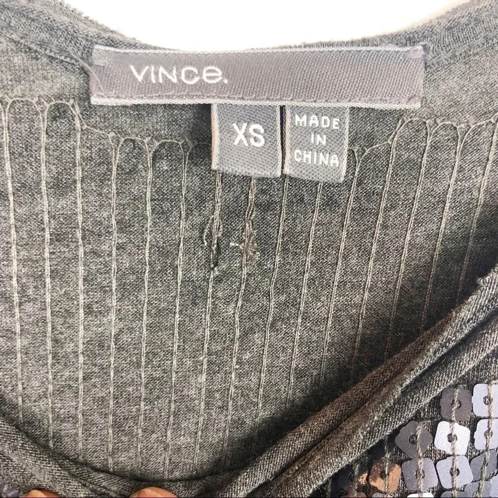 VINCE. | Gray Sequin Tank Dress - Picture 6 of 8